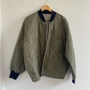 Vintage military liner jacket in muted green